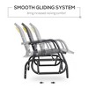 2-Person Outdoor Glider Bench Patio Double Swing Rocking Chair Loveseat w/Power Coated Steel Frame for Backyard Garden Porch - 4 of 4