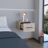 TIRAMISUBEST Dark Brown Floating Nightstand with Handy Drawer, Space-Saving Design for Rustic Bedrooms - 2 of 4