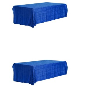 Unique Bargains 2 Pack Polyester Sequin Dining Room Parties Dances Rectangle Tablecloth Black 47"x59" - 1 of 4