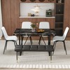 6-Piece Dining Set with 4 PU Armless Chairs and 1 Bench - 3 of 4