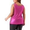 Agnes Orinda Women's Plus Size Shiny Metallic Round Neck Sleeveless Party Tank Tops - 4 of 4