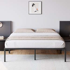 Heavy Duty Metal Bed Frame No Box Spring Needed, for Bedroom Easy Assembly, Noise Free, Black - 1 of 4