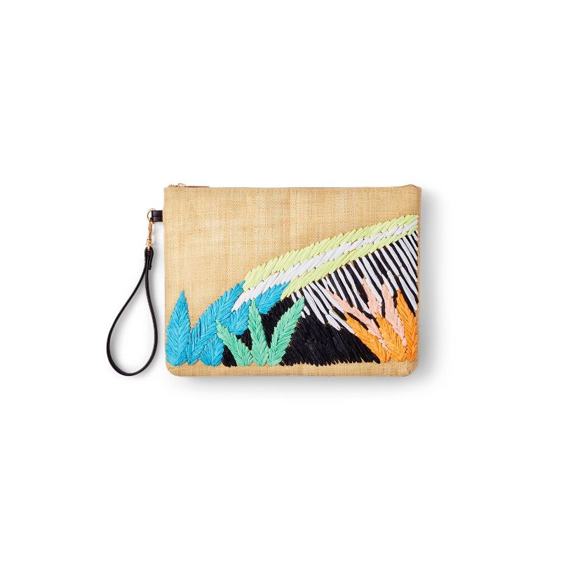 Abstract Botanical Embroidered Clutch - Tabitha Brown for Target Tan, 1 of 4