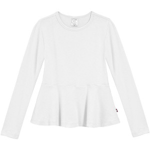 City Threads USA-Made Girls Soft Cotton Long Sleeve Peplum Tee - 1 of 4