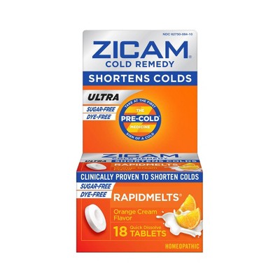 Zicam Cold Remedy Ultra-Free RapidMelts Quick Dissolve Tablets - Orange Cream - 18ct