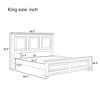 Queen/King Size Platform Bed with High Headboard, Vintage Pinewood Bed Frame, Traditional Style - ModernLuxe - 3 of 4