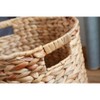 Large Round Water Hyacinth Wicker Basket with Handles - Handwoven Trash Bin for Bedroom, Bathroom, Home Office, Kitchen or Any Room in the House - 4 of 4