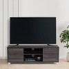 CorLiving Hollywood Wood Grain TV Stand for TVs up to 55" with Doors Dark Gray : Entertainment Console, Wood Composite, No Tools Assembly - 2 of 4