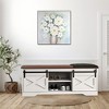 47'' Farmhouse Shoe Bench with Storage - Sliding Door, Adjustable Shelf, 2-Tier Wooden Cushioned Shoe Rack, 350 Lbs Capacity for Entryway Front Door - 2 of 4