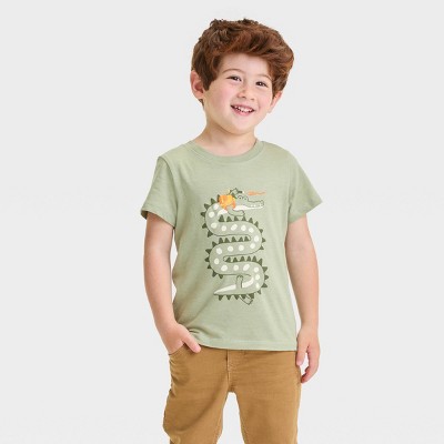 Boys' Short Sleeve Dinosaur Landscape Graphic T-shirt - Cat & Jack™ Beige :  Target