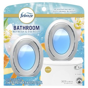 Febreze Small Spaces Bathroom Air Freshener Refresh & Energize 0.5 Oz, 12 Ct - 1 of 1