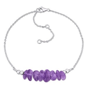 EVERLY JEWELRY |Silver Gemstone Bead Chain Bracelet - 9.25 in - Multiple Gemstone and Metal Color Options - 1 of 4