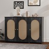 NicBex 48.8 Inch 3-Door Storage Cabinet with Artificial Rattan Doors and Metal Handles for Living Room,Kitchen,Hallway - 2 of 4