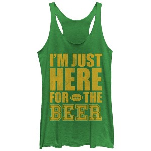 Women's CHIN UP Football Here for the Beer Racerback Tank Top - 1 of 3