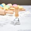 Unique Bargains Cookie Cutters Triangle Cookie Cutter Hand Wash Wood Zinc Alloy Wood Color Silver Tone 1Pc - 2 of 4