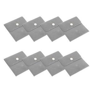 Unique Bargains Earrings Bracelets Velvet Pouches Snap Button Portable Jewelry Storage Bag 8 Pcs - 1 of 4