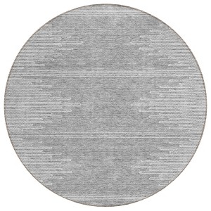 Gray And Ivory Abstract Washable Indoor Outdoor Area Rug - 1 of 4