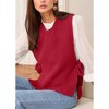 Clearlove Women's Ribbed Knit Vest Sleeveless Top with Side Tie Slit Detail - 4 of 4