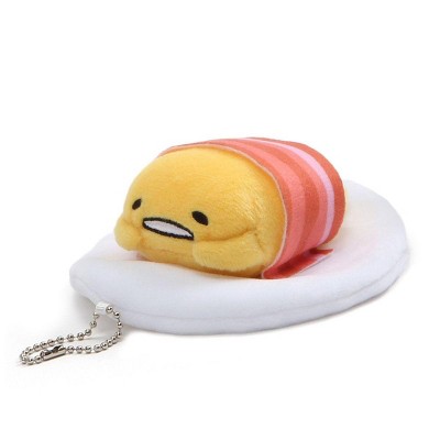 Enesco Gudetama 4.5" Plush Key Chain: Lazy Egg with Bacon