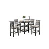 5-Piece Counter Height Dining Set with Open Shelves, Round Table and 4 Chairs - 2 of 4
