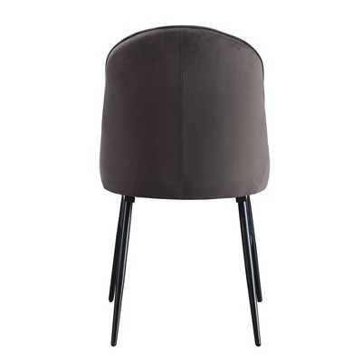Elegant Gray Upholstered Side Chair with Metal Tapered Legs