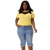 Agnes Orinda Women's Plus Size Mid-Rise Curvy Skinny Stretch Denim Jean Capri - 4 of 4
