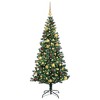 vidaXL Artificial Pre-lit Christmas Tree Green 70.9" PVC and Metal - 3 of 4