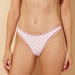 Women's Low-Rise Super Cheeky Reversible Polka Dot Bikini Bottom - Wild Fable™ Red/White - 1 of 4
