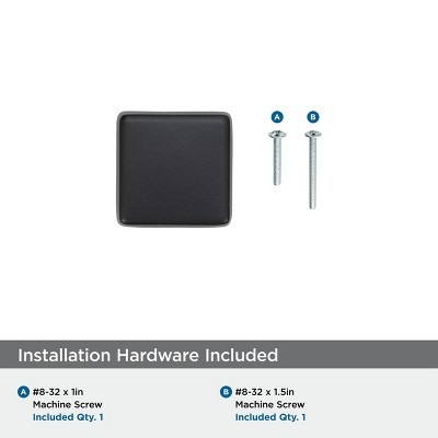 Black Bronze Square Modern Cabinet Knob with Mounting Hardware