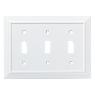 Franklin Brass Classic Architecture Triple Switch Wall Plate White