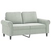 vidaXL 3-Piece Sofa Set in Light Gray Velvet - Comfortable Relaxation with Sturdy Frame and Decorative Throw Pillows for Living and Lounge Areas - 3 of 4