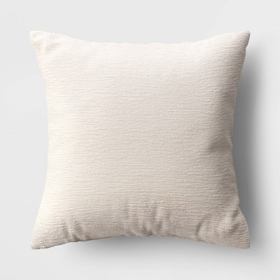 Textured Velvet Square Throw Pillow Ivory - Threshold™