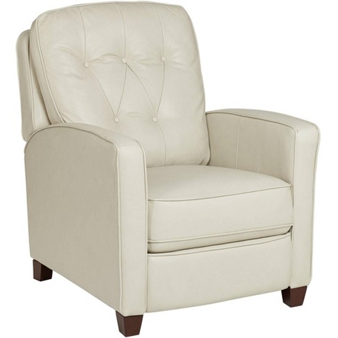 Elm Lane White Pearl Leather Recliner, Modern White Leather Recliner Chair