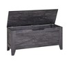 VECELO 18/30/43" Storage Ottoman Wooden Bench with Wicker-Knot Cushions Toy Box Organizer with Safety Hinges Charcoal Gray/White - 4 of 4