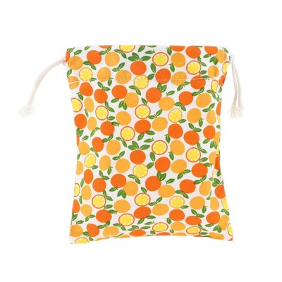 Unique Bargains Women Durable Drawstring Cosmetic Bag Orange Yellow 1 Pc