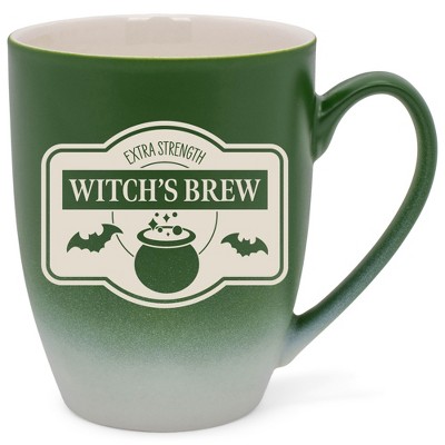 100 North Magic Potion 10 Ounce Green and White Two Toned Ombre, Comfortably Fits Your Hands, Ceramic Tea Coffee Cup Mug, Witch's Brew