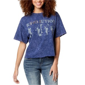 True Vintage Womens Revolution Graphic T-Shirt, Blue, Large - 1 of 1