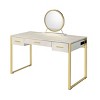 50" Myles Vanity Table Antique White and Champagne Finish - Acme Furniture - 4 of 4