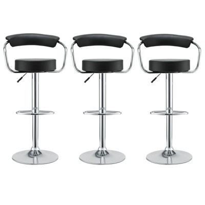 Set of 3 Diner Barstool Black - Modway