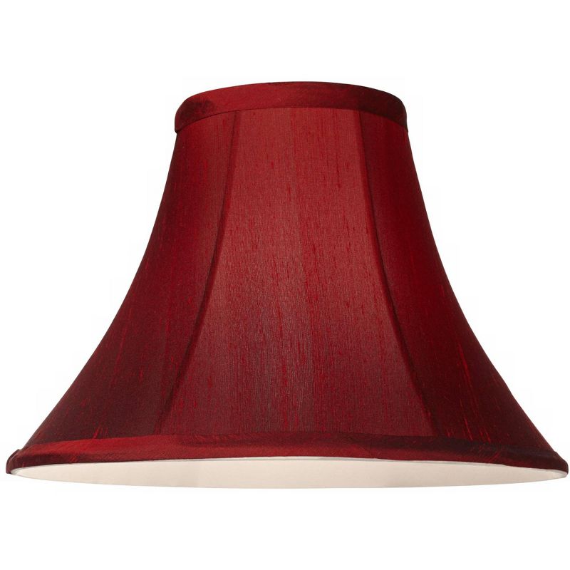 Springcrest Deep Red Small Bell Lamp Shade 5" Top x 12" Bottom x 8.5" High x 9" Slant (Spider) Replacement with Harp and Finial, 3 of 7