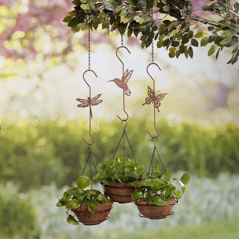 The Lakeside Collection Set of 3 Metal Plant Hangers - S Hooks for Hanging Plants Indoors and Outdoors Pot Hangers 3 Pieces, 5 of 6