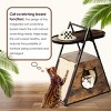 Cat House Indoor,Wooden Cat Condo Tower With Shelves Black Vintage Modern Cat Furniture-Cuddlewood - 3 of 4