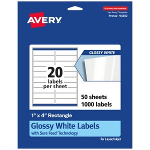 Avery Rectangle Labels with Sure Feed, 1" x 4" - 1 of 4