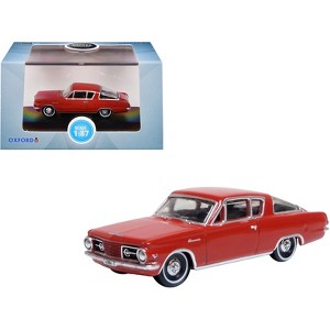 1965 Plymouth Barracuda Red 1/87 (HO) Scale Diecast Model Car by Oxford Diecast - 1 of 4