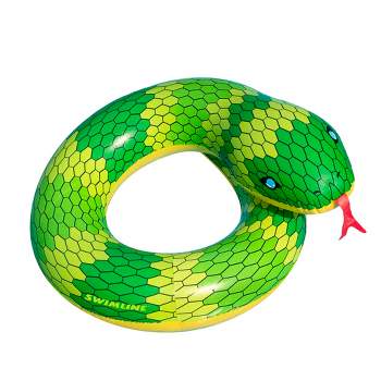 Swimline 28" Green and Yellow Snake Swimming Pool Inner Tube Float