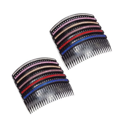 Okuna Outpost 12 Pack Rhinestone Hair Side Combs for Women, Decorative Brushcomb & Teeth Hair Clip Accessories, 4.5 in