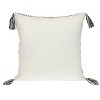 HomeRoots 18" Beige and Black Southwestern Cotton Throw Pillow With Tassels - 4 of 4