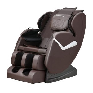 FDW Massage Chair Zero Gravity Full Body Electric Shiatsu Massage Chair Recliner with Foot Rollers Built-in Heat Therapy Air Massage System (Brown) - 1 of 4