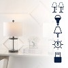 Set of 2 21" Alexander Modern Iron/Water Glass Table Lamps with USB Port - JONATHAN Y: Bedroom Charging Station, Drum Shade - 3 of 4