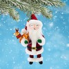 De Carlini Italian Ornaments 7.5 Inch Santa Holding Mini Reindeer Christmas Tree Ornament , Christmas Decor Mgd Ornament Free-Blown (1PC) - 2 of 4